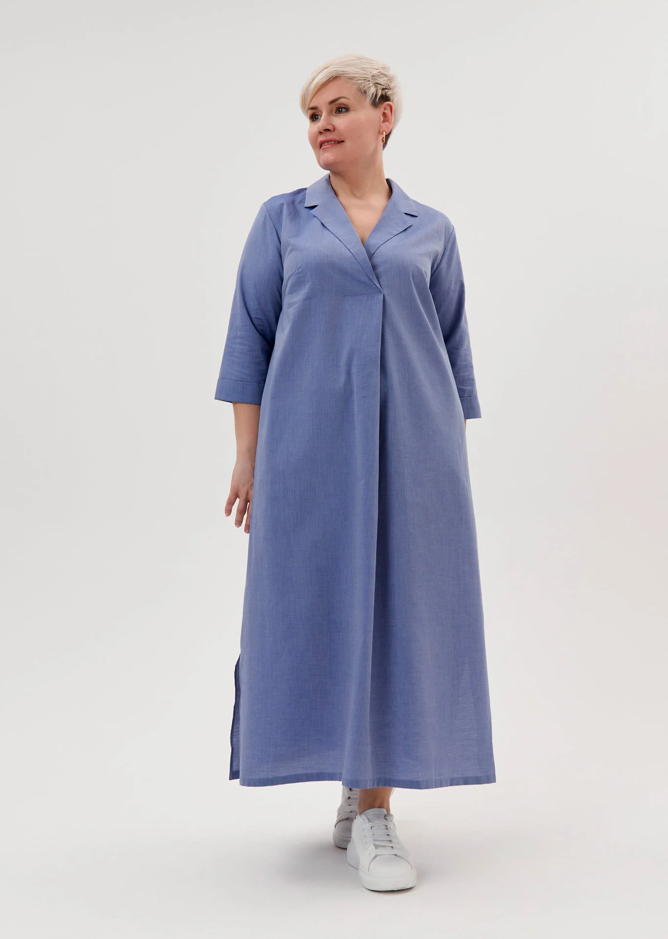 платье со складкой спереди